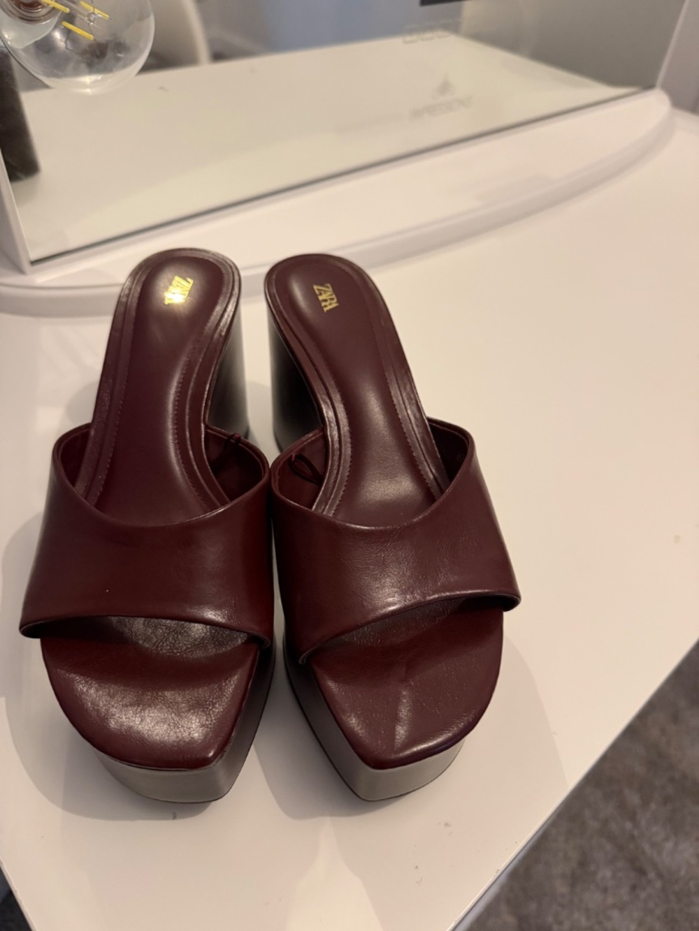 Zara Crackled Effect Wedge Sandals - Picture 2 of 4